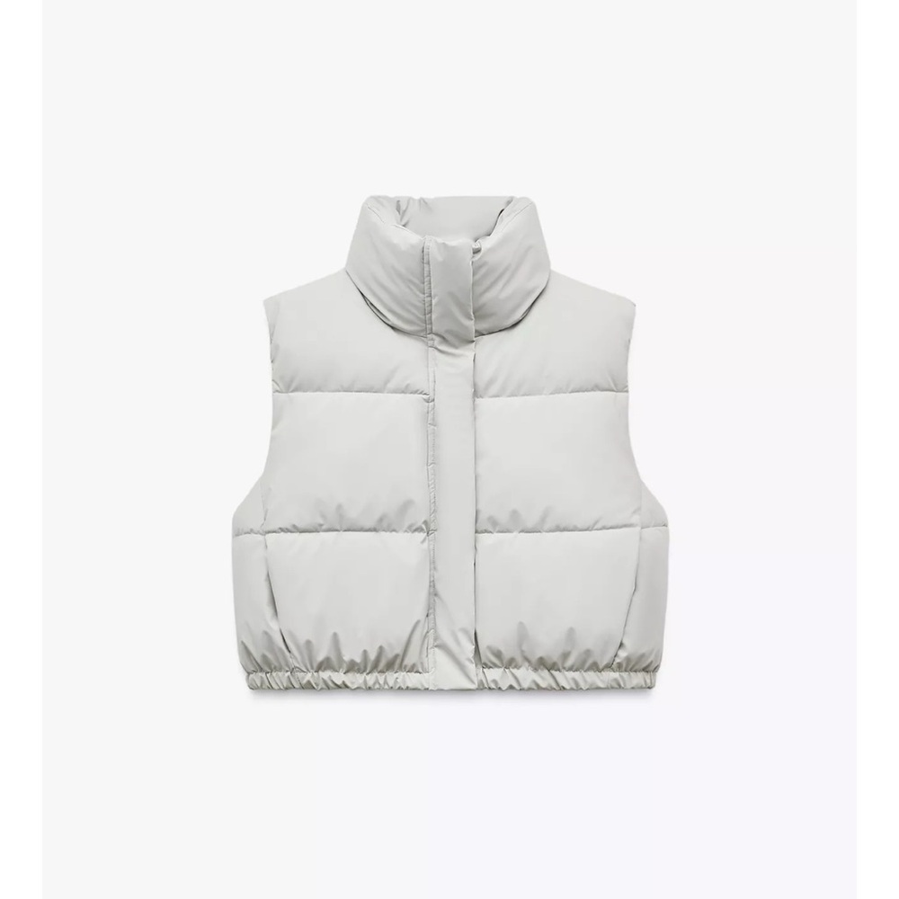 NWT ZARA CROPPED RUBBERIZED PUFFER VEST
